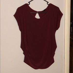 Maroon shirt sleeve blouse